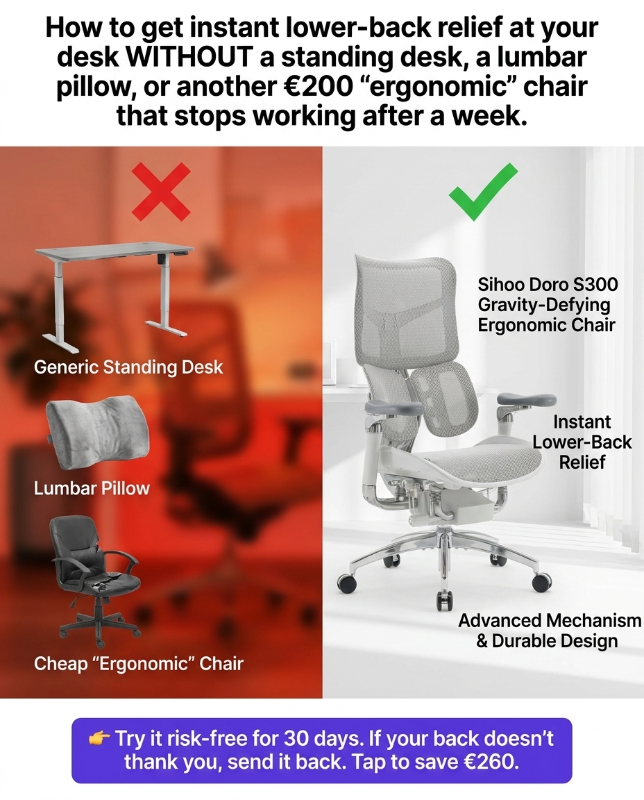 Ergonomic chair ad creative — variant 2